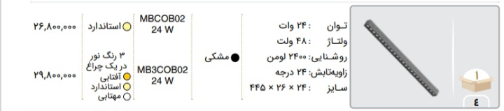 چراغ ریلی مگنتی لیزر بلید 24 وات 4m